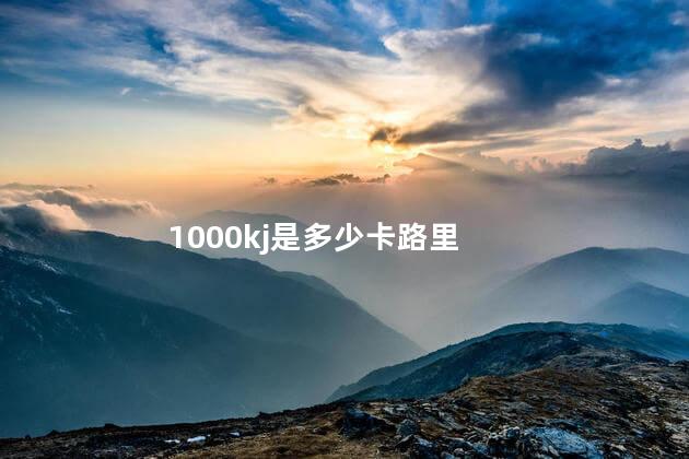 1000kj是多少卡路里