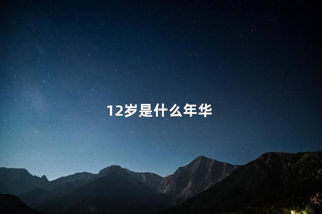 12岁是什么年华