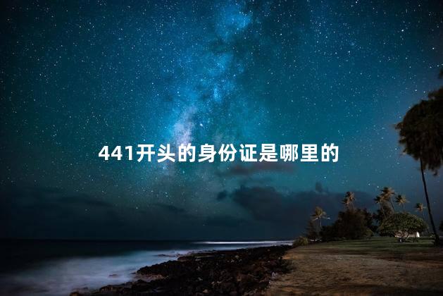 441开头的身份证是哪里的