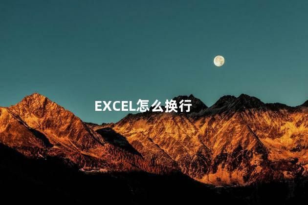 EXCEL怎么换行