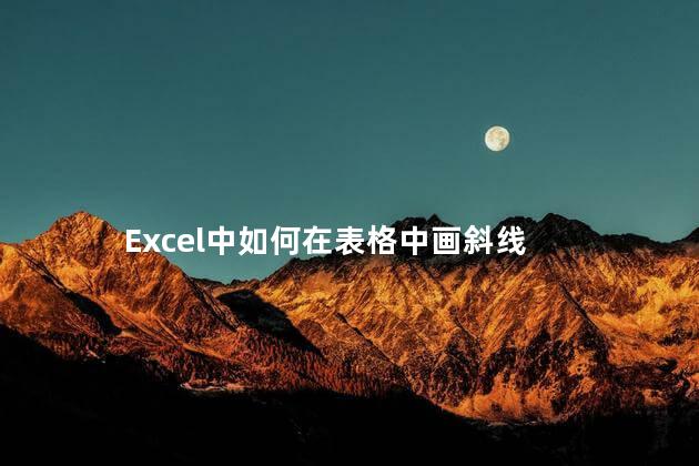 Excel中如何在表格中画斜线