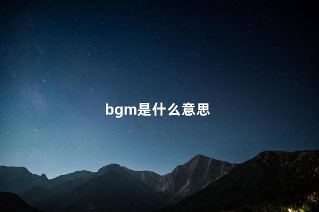 bgm是什么意思