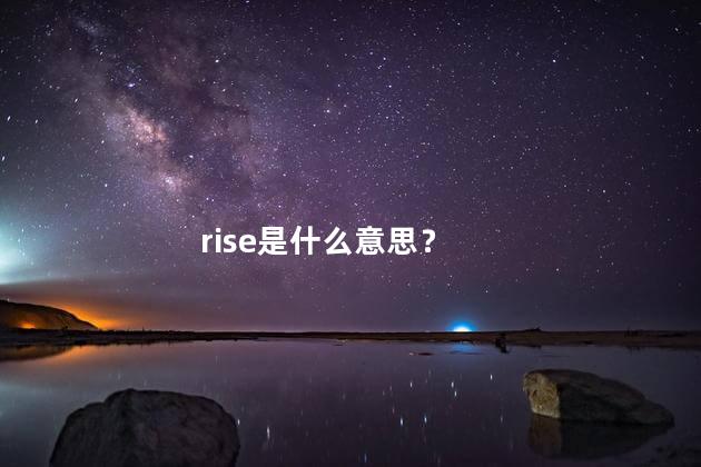 rise是什么意思？