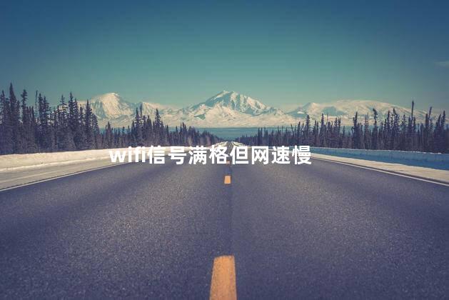 wifi信号满格但网速慢