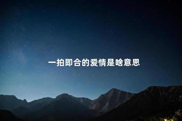 一拍即合的爱情是啥意思