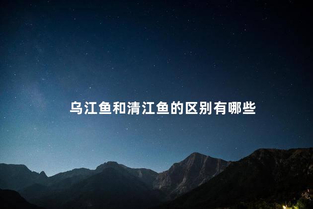 乌江鱼和清江鱼的区别有哪些