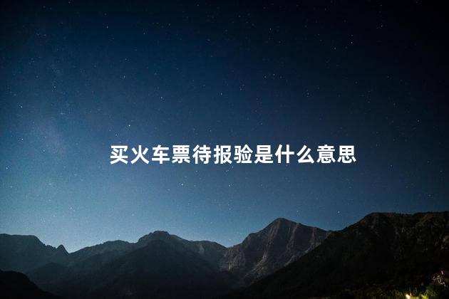 买火车票待报验是什么意思