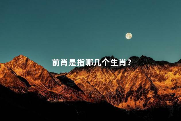 前肖是指哪几个生肖？