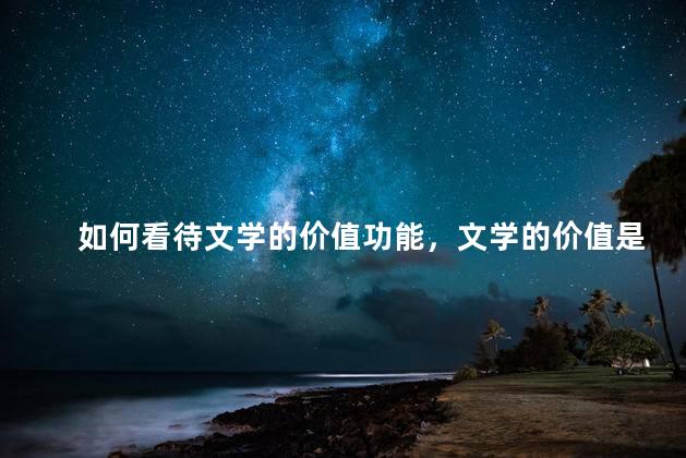 如何看待文学的价值功能，文学的价值是怎样体现出来的