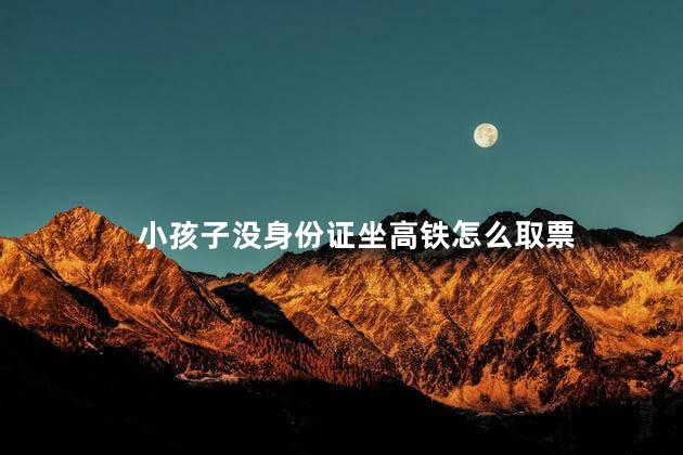 小孩子没身份证坐高铁怎么取票