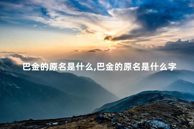 巴金的原名是什么