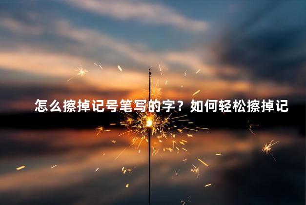 怎么擦掉记号笔写的字？如何轻松擦掉记号笔写的字