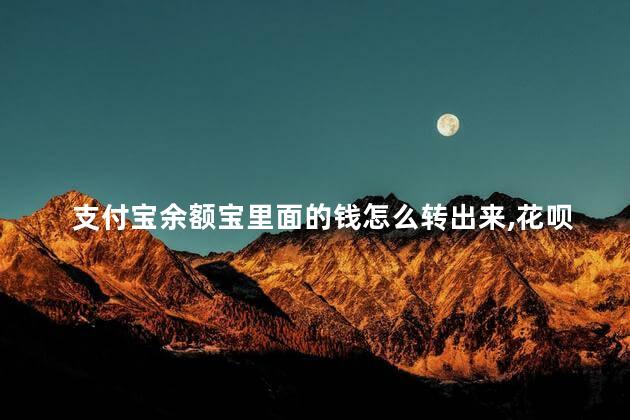 余额宝里面的钱怎么转出来，支付宝余额宝里面的钱怎么转出来