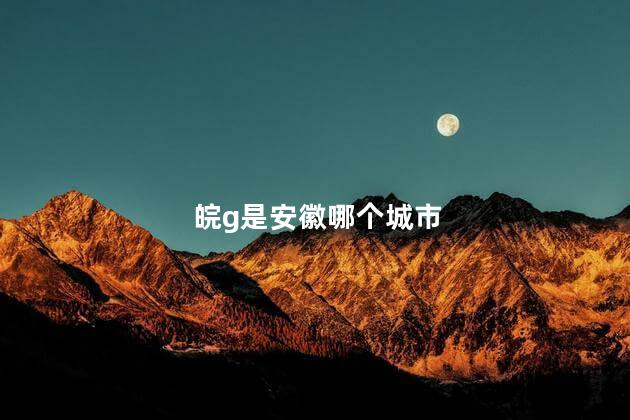 皖g是安徽哪个城市