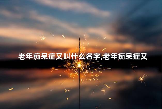 老年痴呆症又叫什么名字