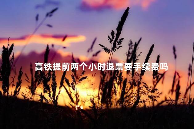 高铁提前两个小时退票要手续费吗